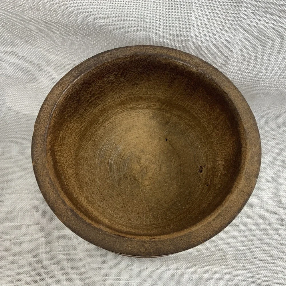 Large Vintage Wooden Mortar And Pestle Hand Turned Primitive Cottage Farmhouse